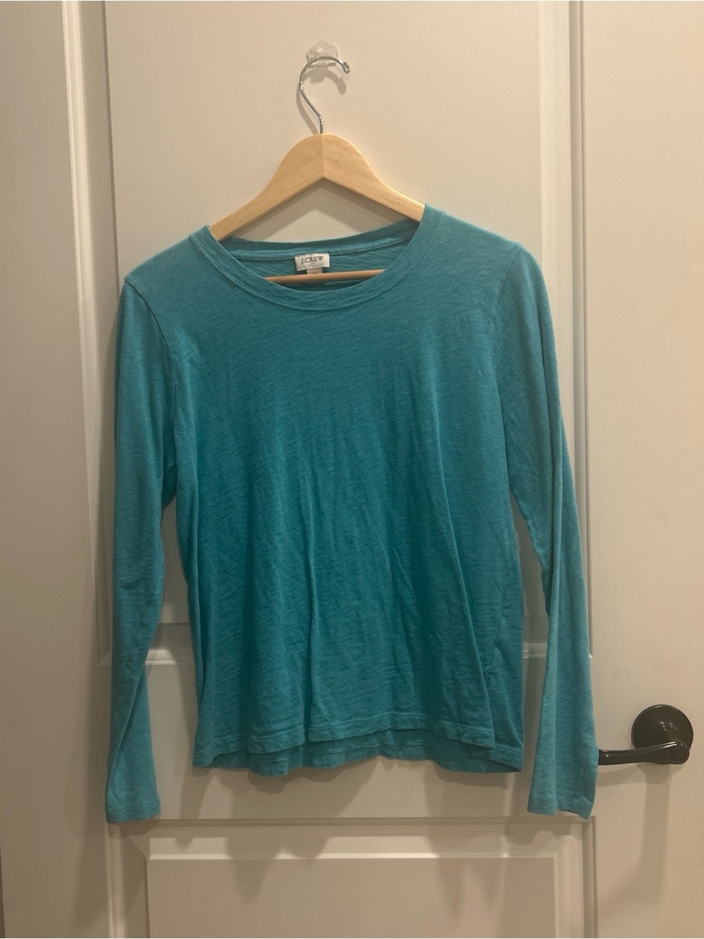 J. Crew Teal Crewneck Long Sleeve Top